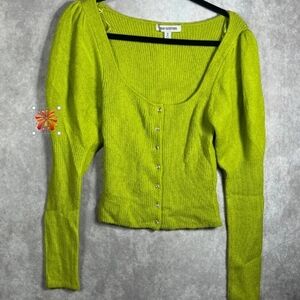 Urban Outfitters Bright Green Ribbed Sweater